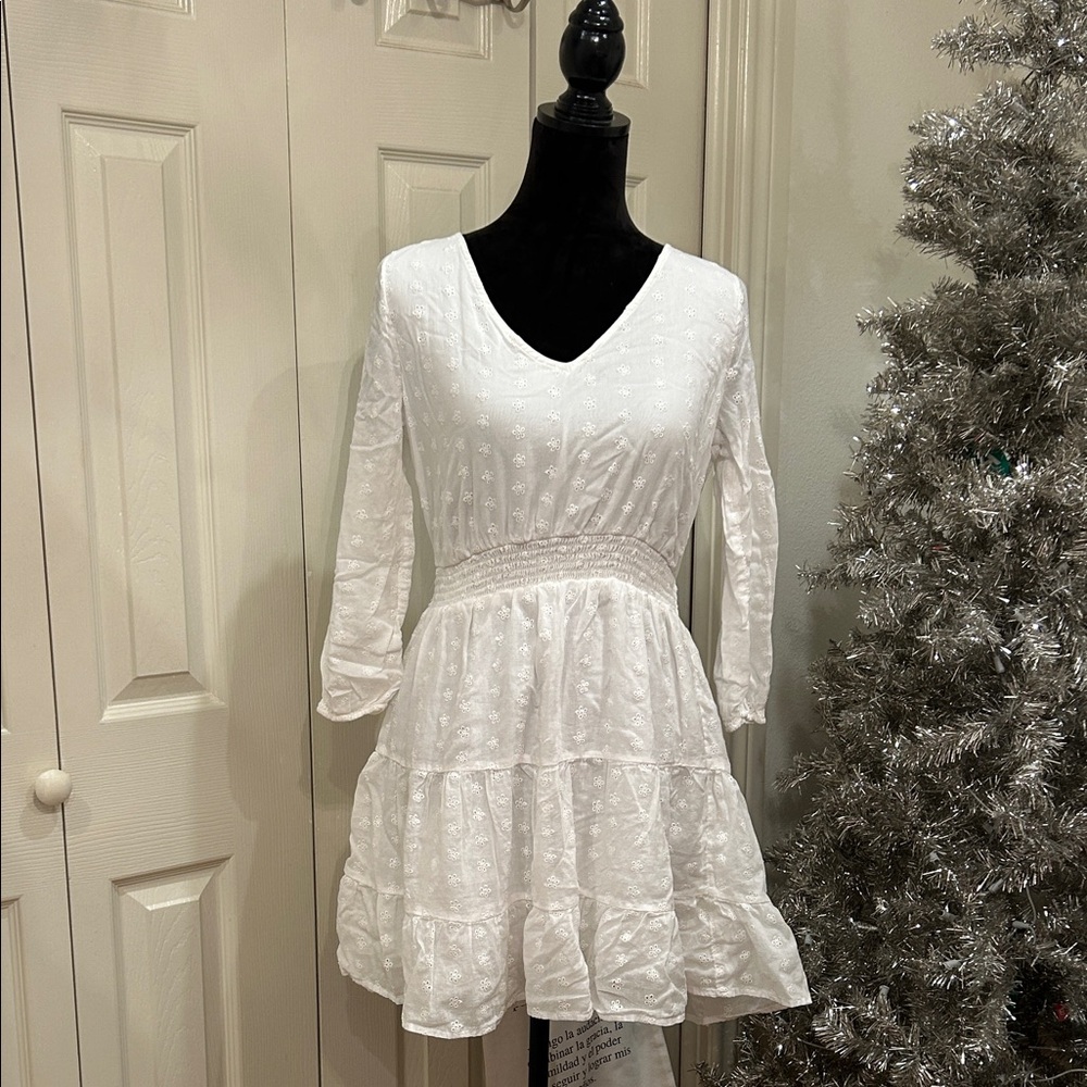 Hollister White Eyelet embroidered dress